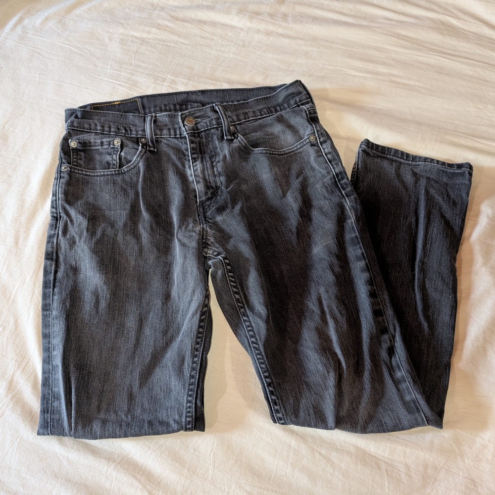 Levi's Dark Gray Straight Jeans for Men